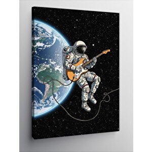 Kanvas Tablo Uzayda Gitar Çalan Astronot 50x70 cm