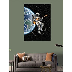 Kanvas Tablo Uzayda Gitar Çalan Astronot 50x70 cm