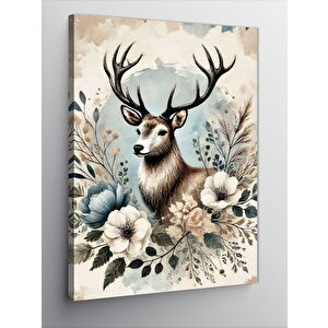 Kanvas Tablo Çiçekler Arasında Geyik 50x70 cm