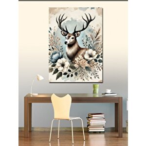 Kanvas Tablo Çiçekler Arasında Geyik 50x70 cm