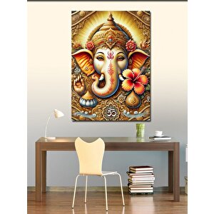 Kanvas Tablo Ganesh Ve Çiçek Deseni 70x100 cm