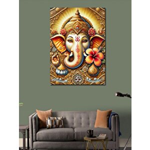 Kanvas Tablo Ganesh Ve Çiçek Deseni 70x100 cm
