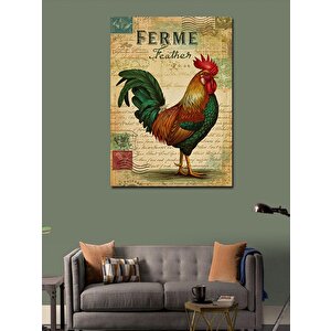Kanvas Tablo Fransız Köyü Ve Horoz 70x100 cm