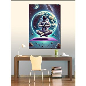 Kanvas Tablo Uzayda Meditasyon Yapan Astronot 100x140 cm