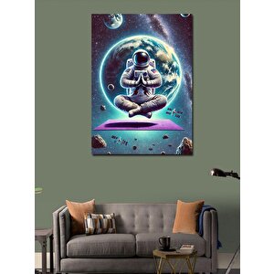 Kanvas Tablo Uzayda Meditasyon Yapan Astronot 100x140 cm