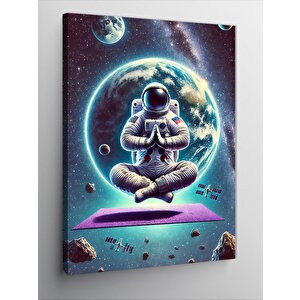 Kanvas Tablo Uzayda Meditasyon Yapan Astronot 50x70 cm