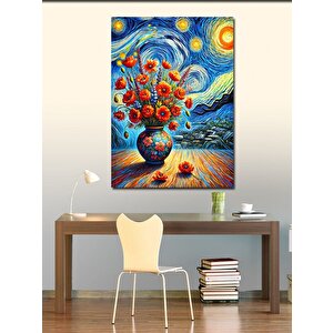 Kanvas Tablo Van Gogh Stili Çiçekler Ve Doğa 100x140 cm