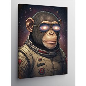 Kanvas Tablo Astronot Maymun Çizimi 100x140 cm