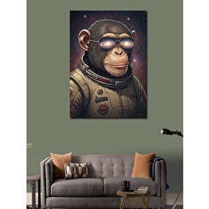 Kanvas Tablo Astronot Maymun Çizimi 100x140 cm