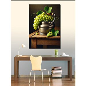 Kanvas Tablo Üzüm Dolu Metal Kase 50x70 cm