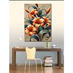 Kanvas Tablo Turuncu Çiçek Bahçesi 100x140 cm