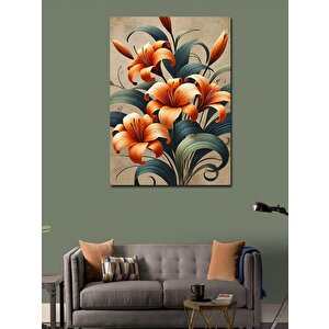 Kanvas Tablo Turuncu Çiçek Bahçesi 100x140 cm