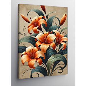 Kanvas Tablo Turuncu Çiçek Bahçesi 70x100 cm