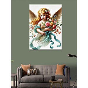 Kanvas Tablo Melek Ve Çiçek Düzeni 70x100 cm