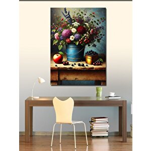 Kanvas Tablo Çiçeklerle Dolu Masa 100x140 cm