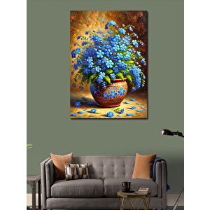 Kanvas Tablo Mavi Vazoda Çiçekler 100x140 cm
