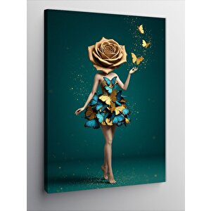 Kanvas Tablo Çiçek Kadın Heykeli 100x140 cm