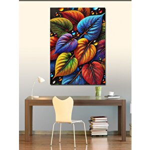 Kanvas Tablo Canlı Renkli Yapraklar 100x140 cm