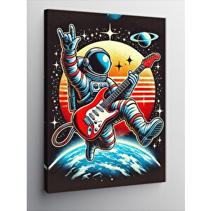 Kanvas Tablo Uzayda Gitar Çalan Astronot 70x100 cm