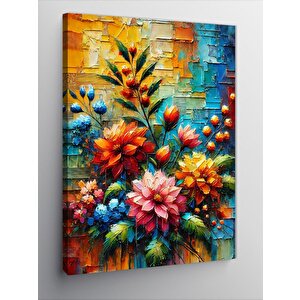 Kanvas Tablo Soyut Çiçek Çizimleri 70x100 cm