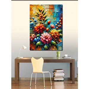 Kanvas Tablo Soyut Çiçek Çizimleri 70x100 cm
