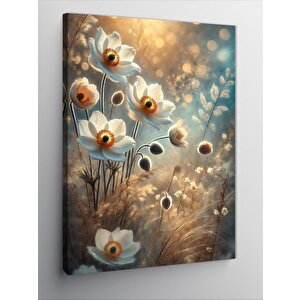 Kanvas Tablo Beyaz Çiçekler Ve Zarafet 50x70 cm
