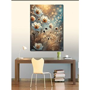 Kanvas Tablo Beyaz Çiçekler Ve Zarafet 50x70 cm