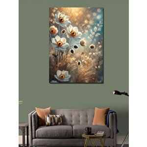 Kanvas Tablo Beyaz Çiçekler Ve Zarafet 50x70 cm