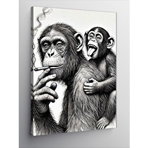 Kanvas Tablo İki Maymunun Sohbeti 50x70 cm
