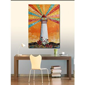 Kanvas Tablo Deniz Feneri Ve Güneş Işınları 50x70 cm
