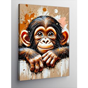 Kanvas Tablo Sevimli Maymun Portresi 50x70 cm