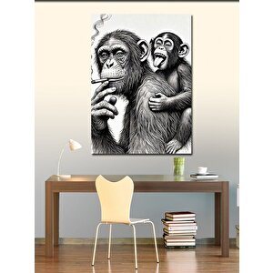 Kanvas Tablo İki Maymunun Sohbeti 100x140 cm