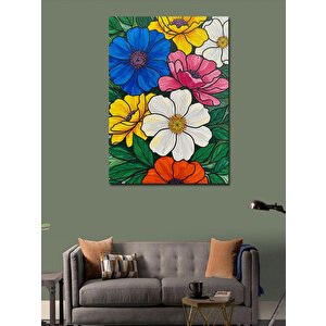 Kanvas Tablo Renkli Çiçekler Ve Bahar Hissi 50x70 cm