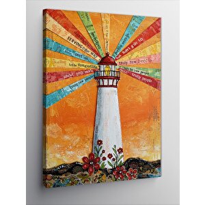Kanvas Tablo Deniz Feneri Ve Güneş Işınları 100x140 cm