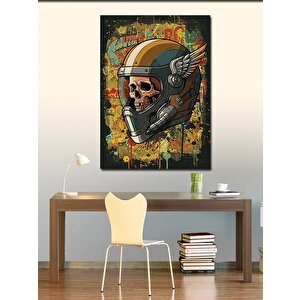 Kanvas Tablo Astronot Ve Kafatası Kaskı 100x140 cm