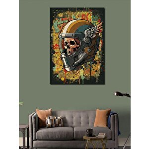 Kanvas Tablo Astronot Ve Kafatası Kaskı 100x140 cm