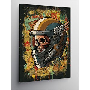 Kanvas Tablo Astronot Ve Kafatası Kaskı 50x70 cm