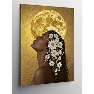 Kanvas Tablo Ayışığı Ve Çiçekli Kadın 70x100 cm