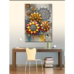 Kanvas Tablo Soyut Çiçek Deseni Ve Zarafet 100x140 cm