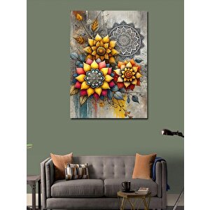 Kanvas Tablo Soyut Çiçek Deseni Ve Zarafet 100x140 cm