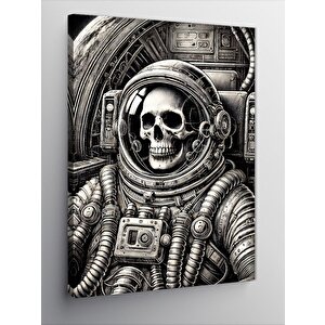 Kanvas Tablo Astronot Ve Kafatası 50x70 cm