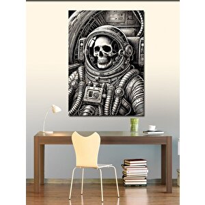 Kanvas Tablo Astronot Ve Kafatası 50x70 cm