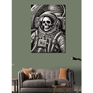 Kanvas Tablo Astronot Ve Kafatası 50x70 cm