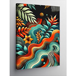 Kanvas Tablo Çiçek Desen Ve Renkler 100x140 cm