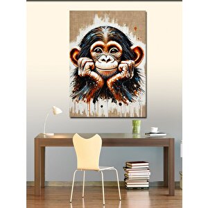 Kanvas Tablo Şaşkın Maymun Yüzü 70x100 cm