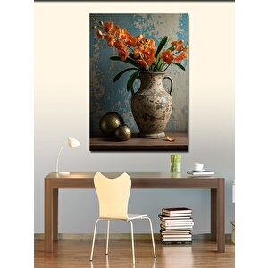Kanvas Tablo Vazoda Turuncu Çiçekler 100x140 cm