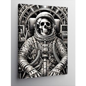 Kanvas Tablo Uzay Kıyafeti Ve Astronot Kafatası 70x100 cm