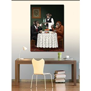 Kanvas Tablo Maymunlarla Akşam Yemeği 70x100 cm