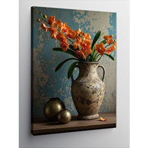 Kanvas Tablo Vazoda Turuncu Çiçekler 70x100 cm