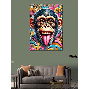 Kanvas Tablo Renkli Maymun Çizimi 70x100 cm
